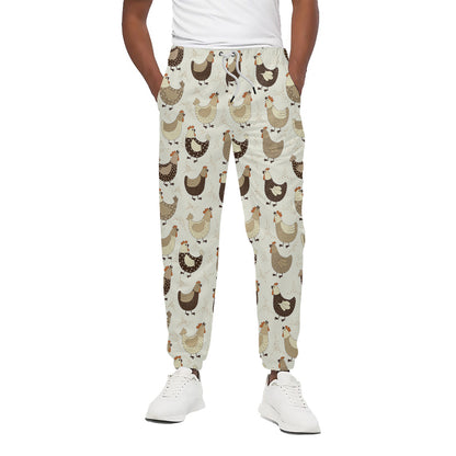 Cute Chicken Pattern Print Cotton Pants