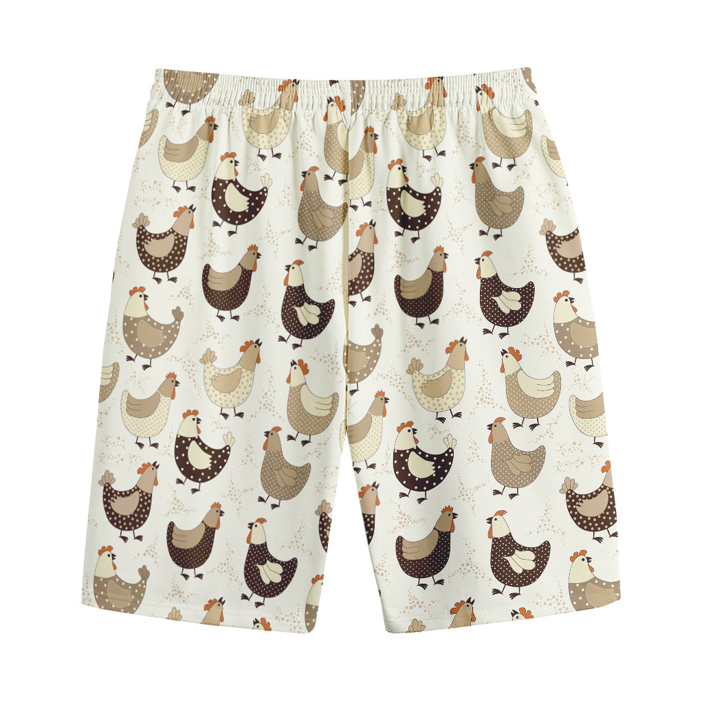 Cute Chicken Pattern Print Cotton Shorts