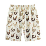 Cute Chicken Pattern Print Cotton Shorts