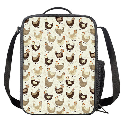 Cute Chicken Pattern Print Crossbody Lunch Bag
