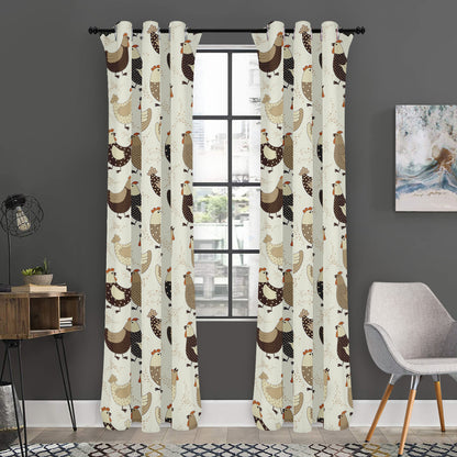 Cute Chicken Pattern Print Curtain