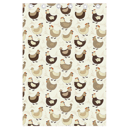 Cute Chicken Pattern Print Curtain