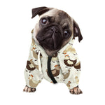 Cute Chicken Pattern Print Dog Zip Up Hoodie