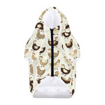 Cute Chicken Pattern Print Dog Zip Up Hoodie