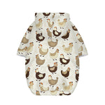 Cute Chicken Pattern Print Dog Zip Up Hoodie