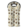 Cute Chicken Pattern Print Double Neoprene Wine Tote