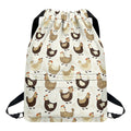 Cute Chicken Pattern Print Drawstring Backpack