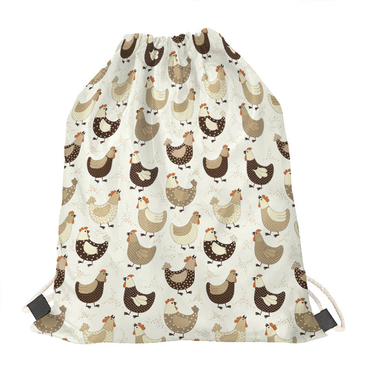 Cute Chicken Pattern Print Drawstring Bag