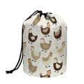 Cute Chicken Pattern Print Drawstring Makeup Bag