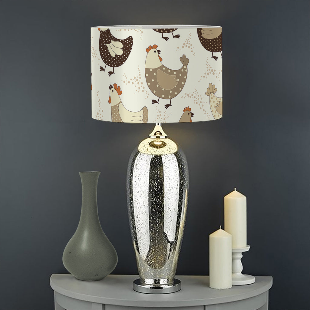 Cute Chicken Pattern Print Drum Lamp Shade