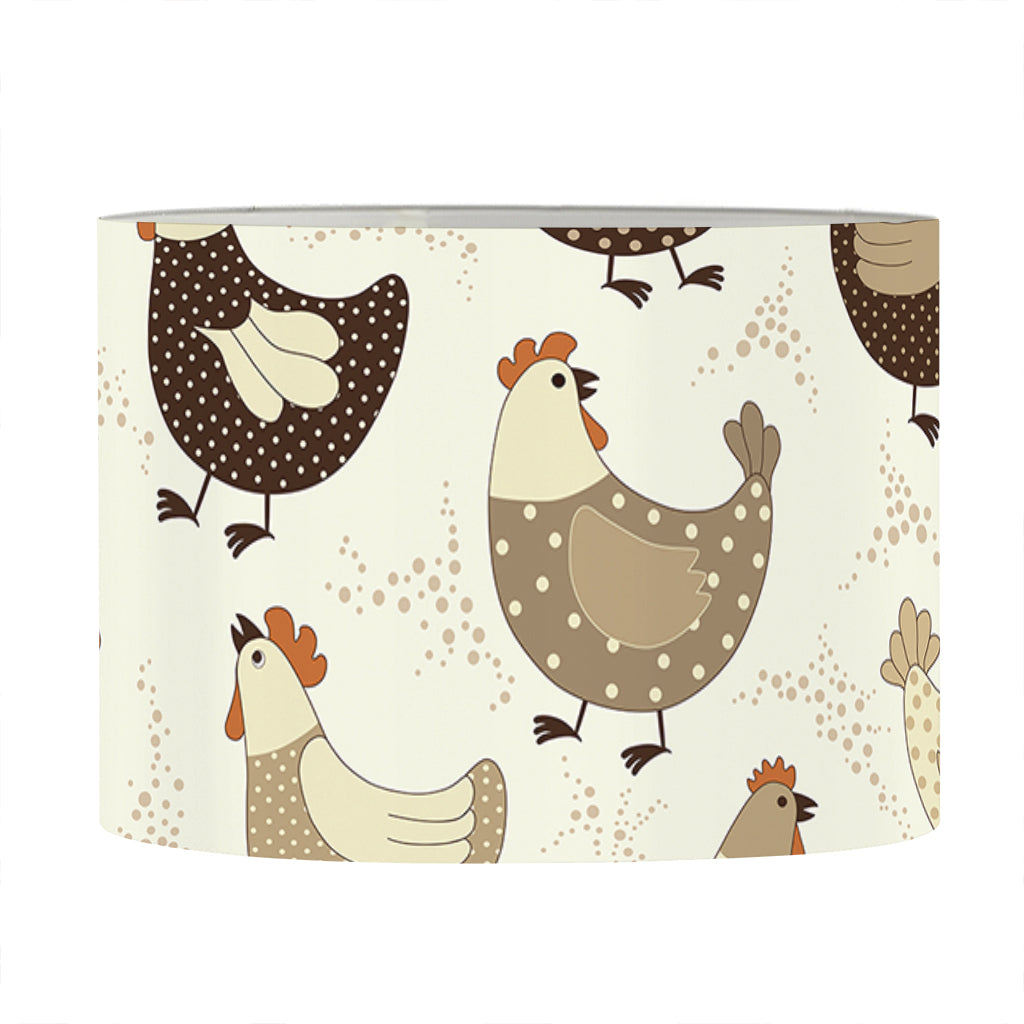 Cute Chicken Pattern Print Drum Lamp Shade