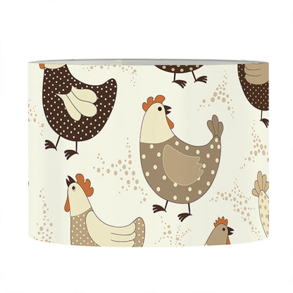 Cute Chicken Pattern Print Drum Lamp Shade