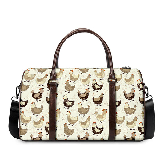 Cute Chicken Pattern Print Duffle Bag