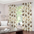 Cute Chicken Pattern Print Extra Wide Grommet Curtains