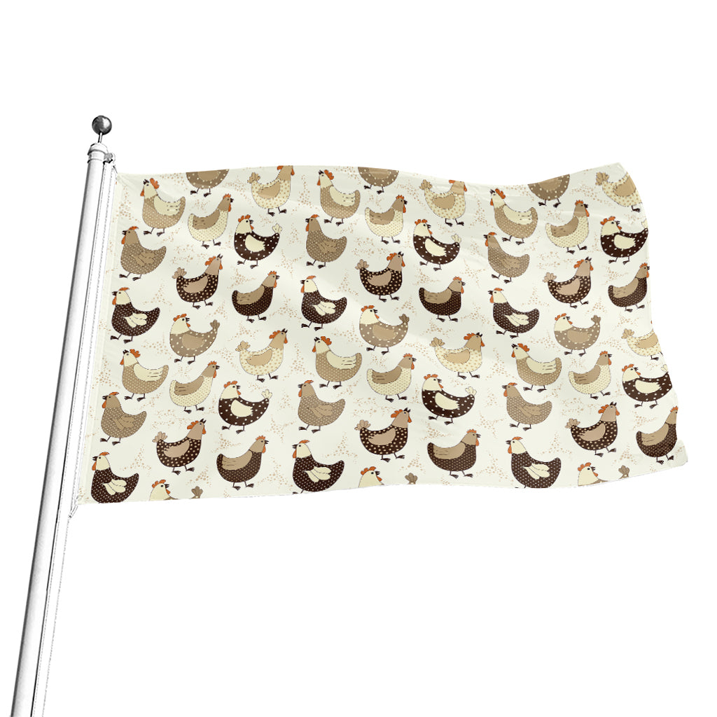Cute Chicken Pattern Print Flag