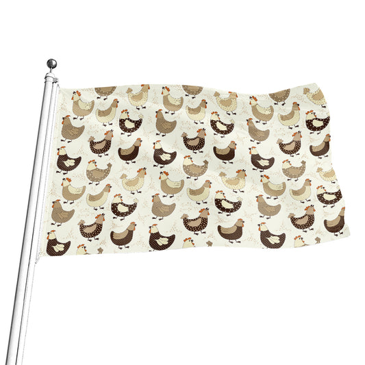 Cute Chicken Pattern Print Flag