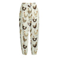 Cute Chicken Pattern Print Fleece Lined Knit Pants
