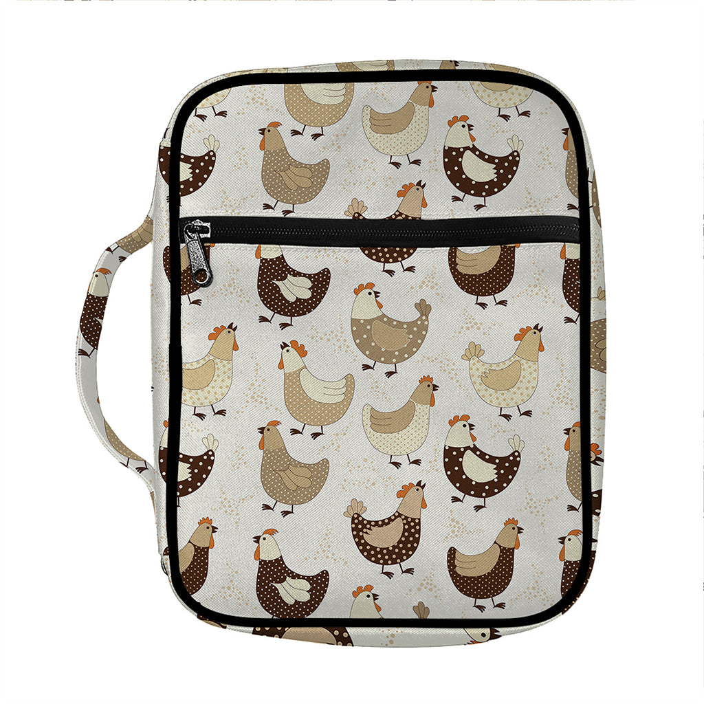 Cute Chicken Pattern Print Front Pocket Bible Bag
