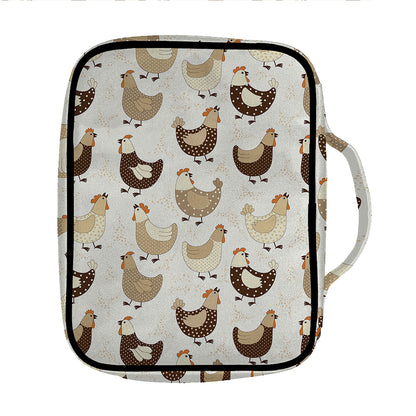 Cute Chicken Pattern Print Front Pocket Bible Bag