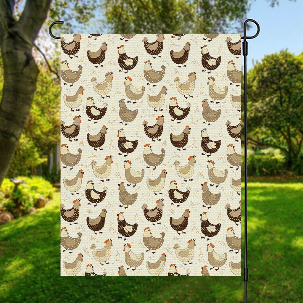 Cute Chicken Pattern Print Garden Flag