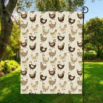 Cute Chicken Pattern Print Garden Flag