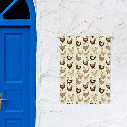 Cute Chicken Pattern Print Garden Flag