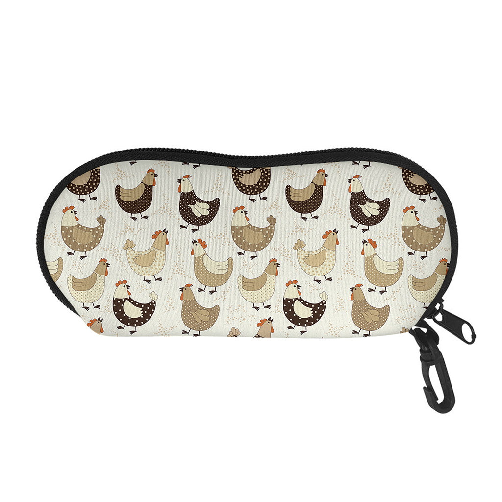 Cute Chicken Pattern Print Glasses Case