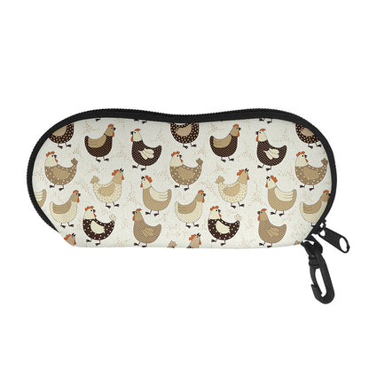 Cute Chicken Pattern Print Glasses Case
