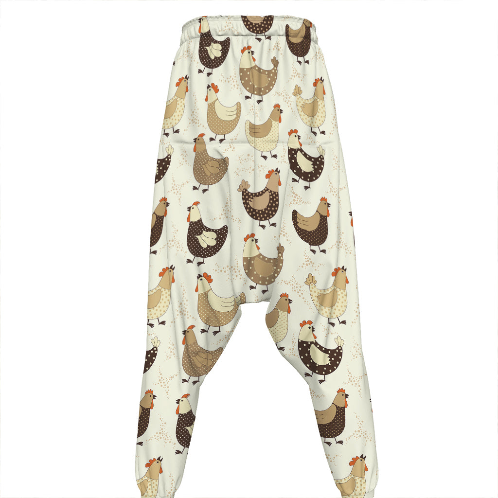 Cute Chicken Pattern Print Hammer Pants