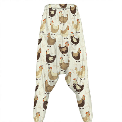 Cute Chicken Pattern Print Hammer Pants