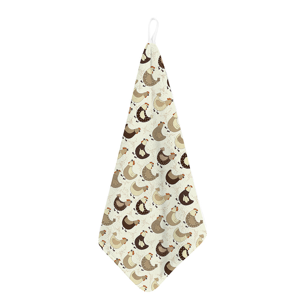Cute Chicken Pattern Print Hand Towel