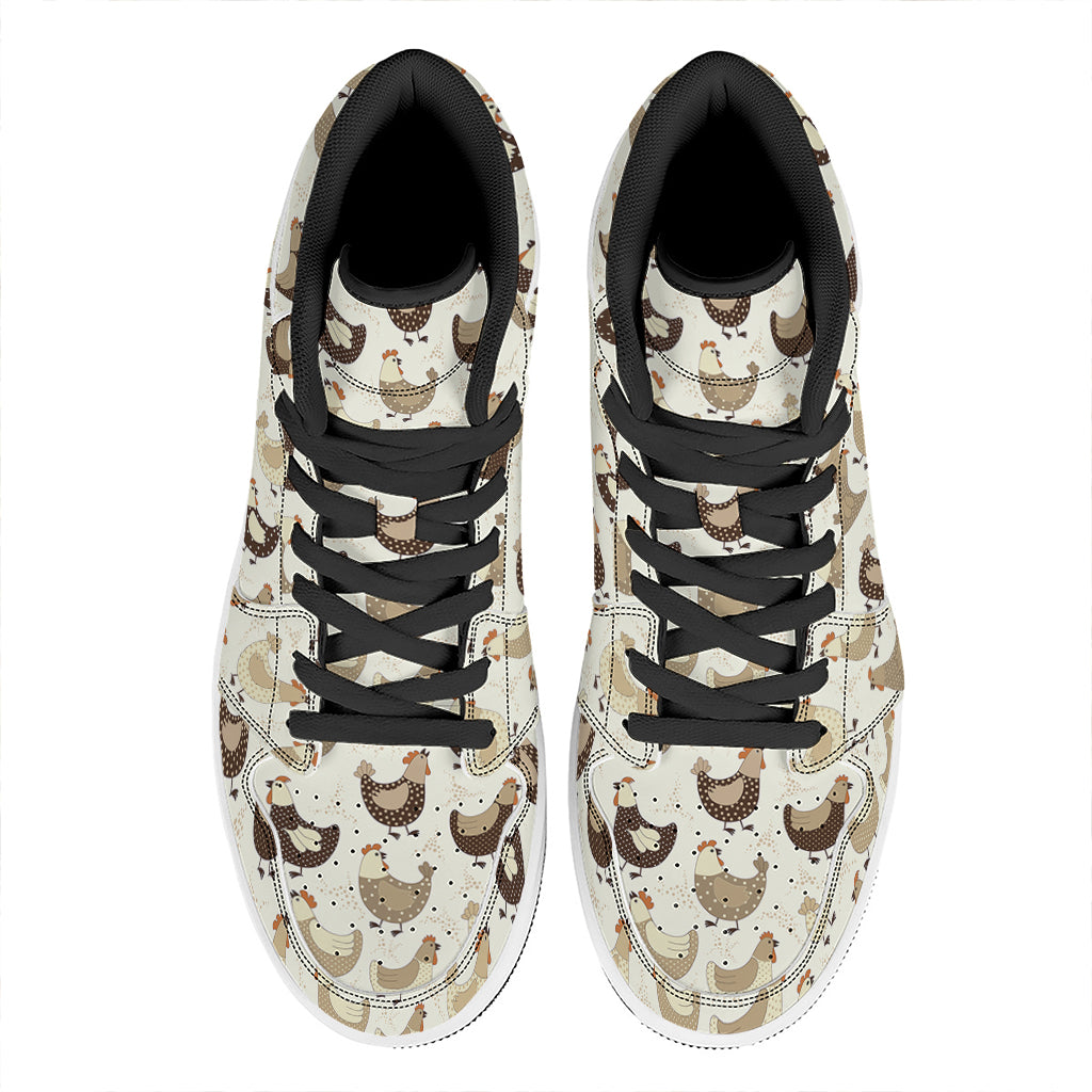 Cute Chicken Pattern Print High Top Leather Sneakers