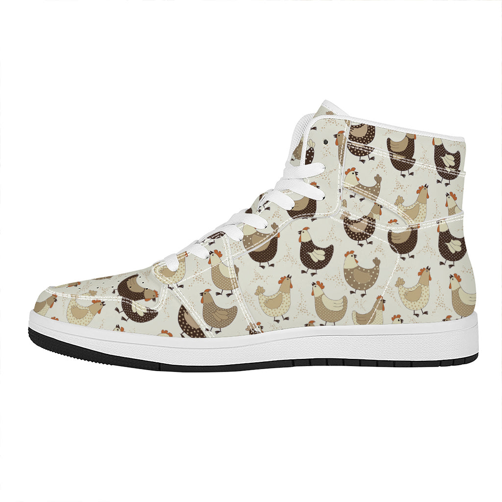 Cute Chicken Pattern Print High Top Leather Sneakers