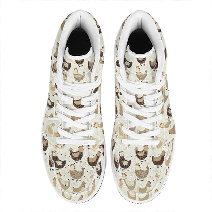 Cute Chicken Pattern Print High Top Leather Sneakers