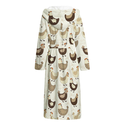 Cute Chicken Pattern Print Hooded Bathrobe