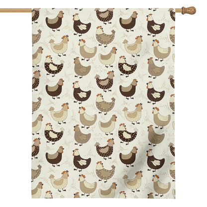 Cute Chicken Pattern Print House Flag