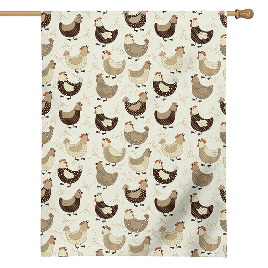 Cute Chicken Pattern Print House Flag