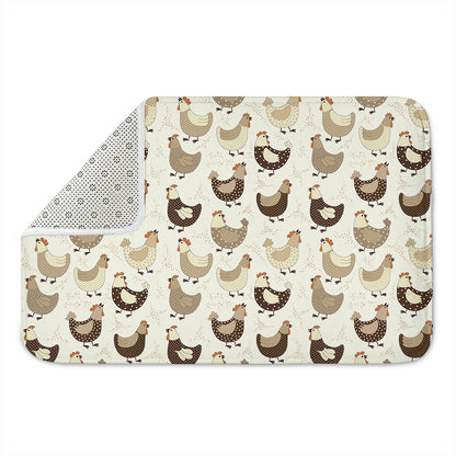 Cute Chicken Pattern Print Indoor Door Mat