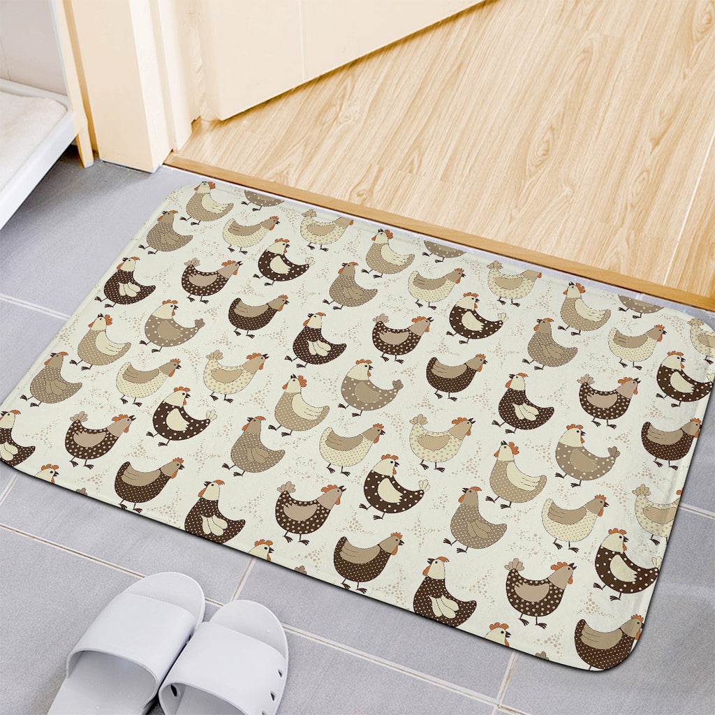 Cute Chicken Pattern Print Indoor Door Mat