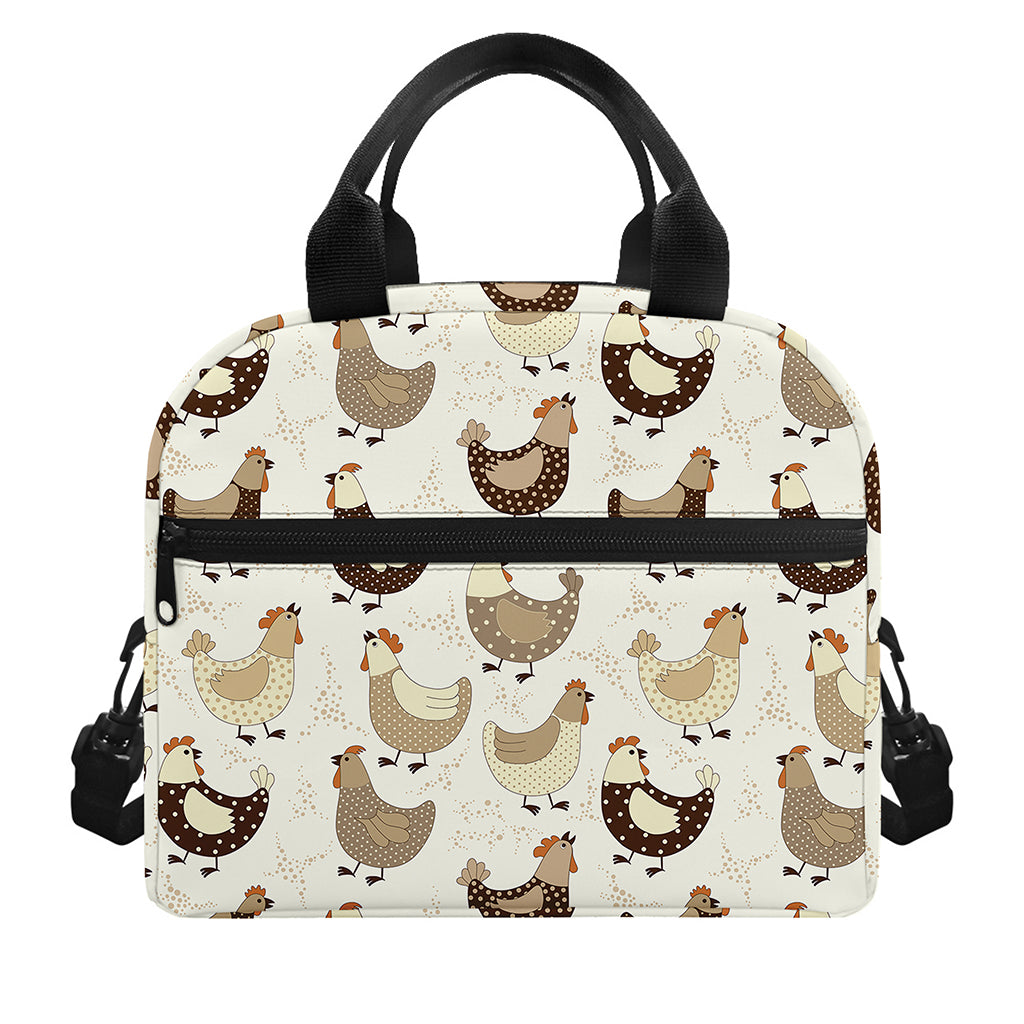 Cute Chicken Pattern Print Insulated Lunch Bag