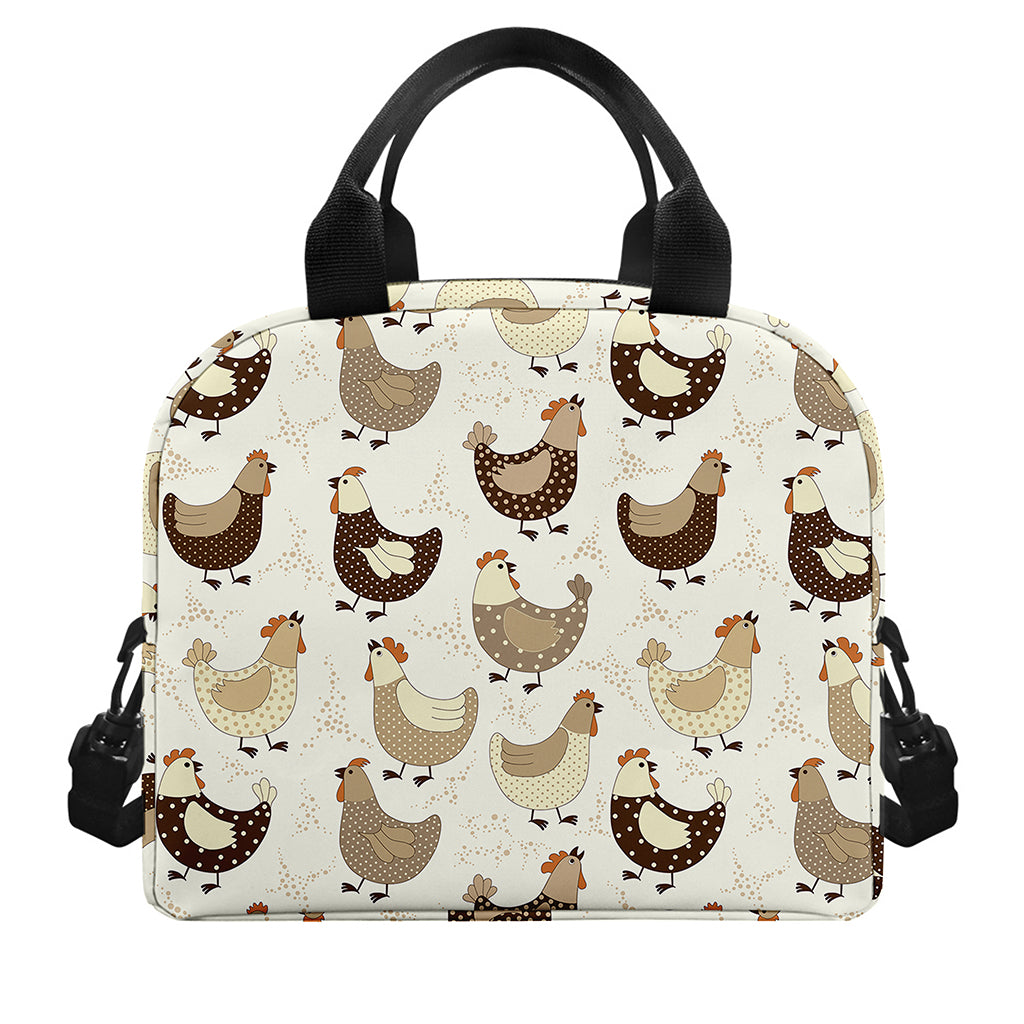 Cute Chicken Pattern Print Insulated Lunch Bag