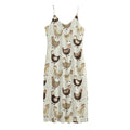 Cute Chicken Pattern Print Jersey Midi Cami Dress