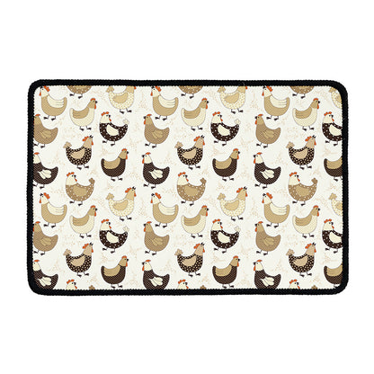 Cute Chicken Pattern Print Kitchen Mat
