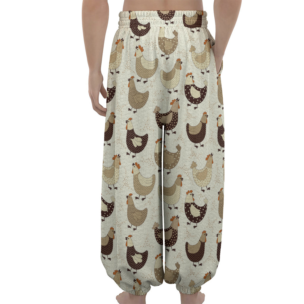 Cute Chicken Pattern Print Lantern Pants