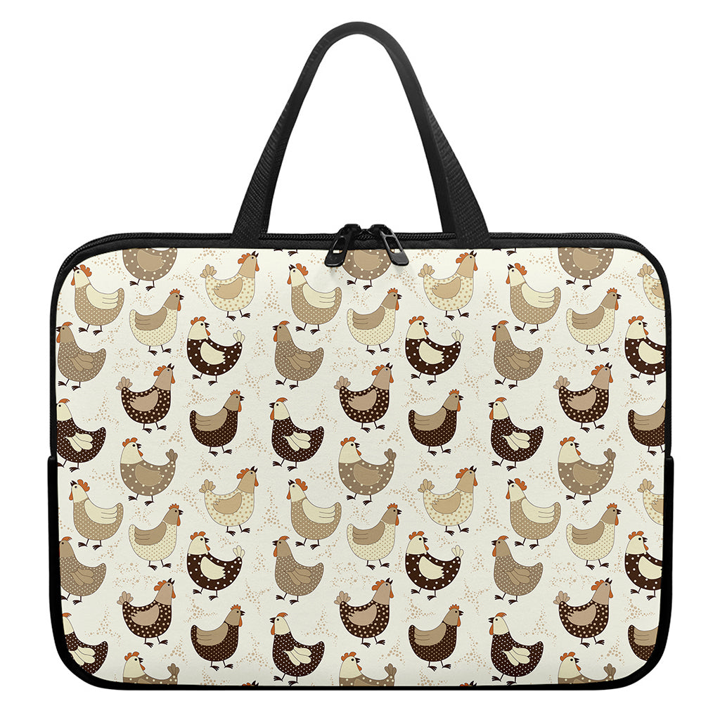 Cute Chicken Pattern Print Laptop Sleeve With Handle