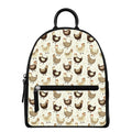 Cute Chicken Pattern Print Leather Backpack