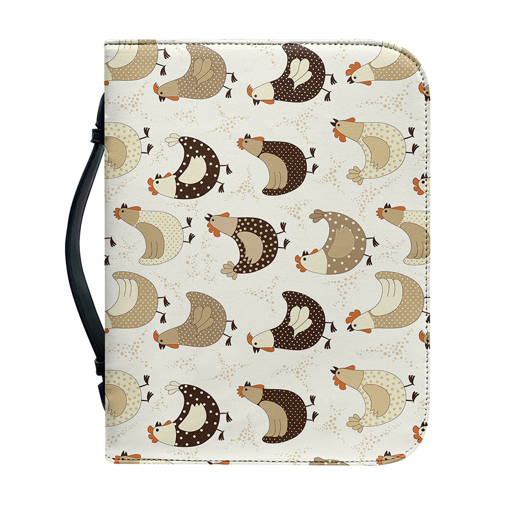Cute Chicken Pattern Print Leather Bible Cover