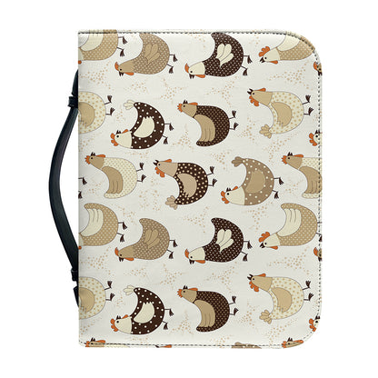 Cute Chicken Pattern Print Leather Bible Cover