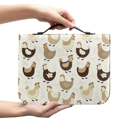 Cute Chicken Pattern Print Leather Bible Cover