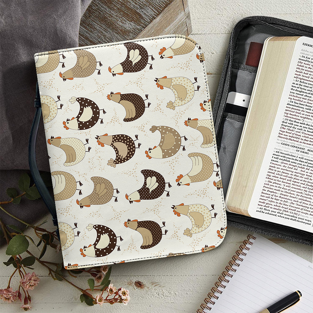 Cute Chicken Pattern Print Leather Bible Cover